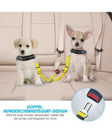 Slowton 2-in-1 Adjustable Dog Car Seat Belt | Tangle-Free Durable Elastic Reflective Safety Belt for Small Dogs - Travel with Ease - Buy Online on GoSupps.com