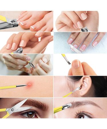 10pcs Professional Manicure Pedicure Set - Stainless Steel Nail Clippers Kit for Travel (Yellow) - Buy Online on GoSupps.com