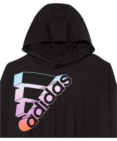adidas Girls' Long Sleeve Cotton Hooded Graphic T-Shirt X-Large Black/Multicolor - Buy Online on GoSupps.com