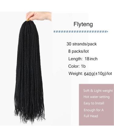 18 Inch Senegalese Twist Crochet Braids 8Packs | Synthetic Braiding Hair Extensions for Black Women (18 Inch 1b) - Buy Online on GoSupps.com