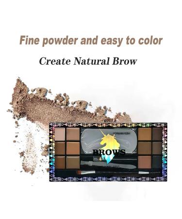 SUMEITANG 12 Color Eyebrow Kit: Professional Brow Makeup Palette with Pomade, Powder, Pencil, Stencil, Brush & Tweezers - Create Perfect Brow Styling | 12 Colors Set - Buy Online on GoSupps.com