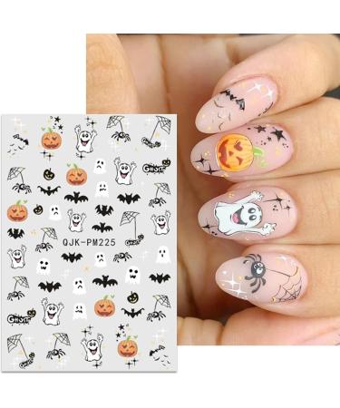 JMEOWIO Halloween Nail Art Stickers - 9 Sheets of Cute Flower & Ghost Designs | Self-Adhesive Nail Decor Accessories - Buy Online on GoSupps.com