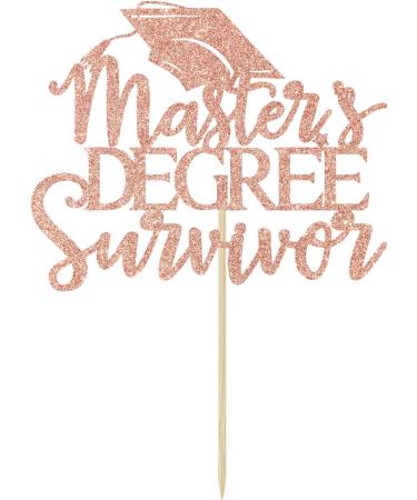 Masters Graduation Decorations 2023 Master's Degree Survivor Cake Topper Congrats Masters Decor Master Grad Master Graduation Party Decorations Rose Gold Glitter - Buy Online on GoSupps.com