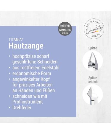 Titania Nailhautplane 10cm | Premium Stainless Steel Skin Tongs for Manicure & Pedicure - Extra Fine & Sharp Cutter - Buy Online on GoSupps.com