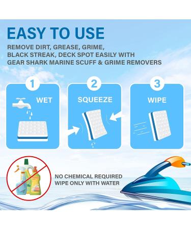 GEAR SHARK Marine Scuff Erasers - Magic Sponge Pads for Boats, Jet Ski & PWC | Remove Dirt, Grease, Grime & More | Premium Boat Cleaning Accessories - Buy Online on GoSupps.com