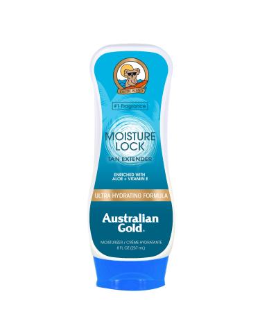 Australian Gold Moisture Lock Tan Extender Moisturizing Lotion  8 Ounce | Nourish Skin and Lock in Color | Enriched with Aloe & Vitamin E 8 Fl Oz (Pack of 1)