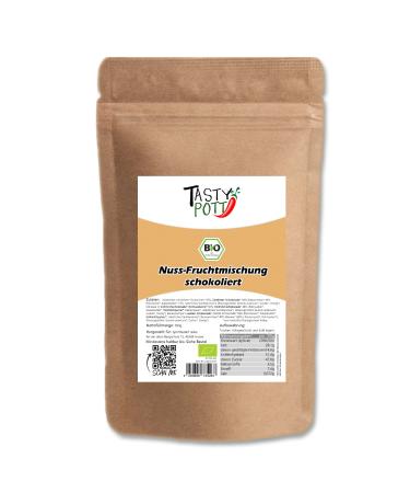 TASTY POTT Tasty Pott Organic Chocolate Nut Mix - Chocolate Nuts - Sultanines - Peanuts - Banana Chips - Chocolate Fruits - Snack Mix - 500g Bag