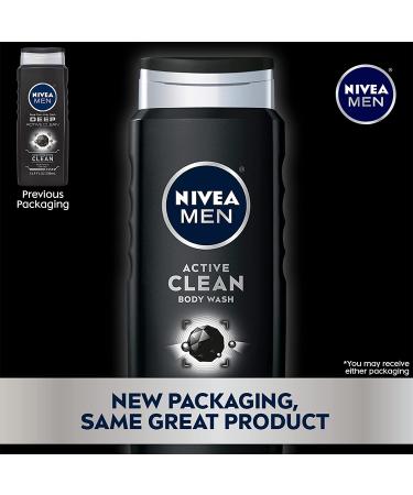 Nivea Men Deep Clean Body Wash - 16.9 fl oz | Active Clean for Men - Buy Online on GoSupps.com