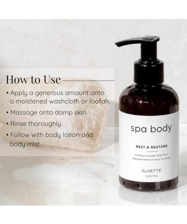 Aloette Lavender Body Wash Rest & Restore - Hydrating & Moisturizing Body Wash for Dry Skin with Natural Aloe Vera & Vitamin E - Exfoliating & Rejuvenating Skin Care Products for Men & Women - Buy Online on GoSupps.com