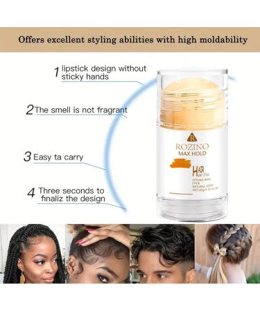 Smooth Hair Wax Hair Styling Pomade for Smoothing Flyaways and Hair Edges Anti-Frizz Finishing Stick for Kids Women and Men Long Lasting Hold and Refreshing Non-Toxic - Buy Online on GoSupps.com