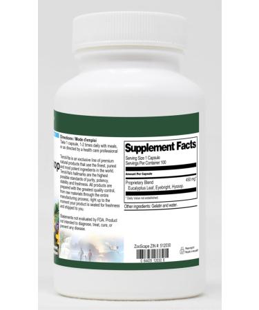 Terravita Chest Congestion Formula - Eyebright Eucalyptus and Hyssop - 450 mg (100 Capsules ZIN: 512030) - Buy Online on GoSupps.com