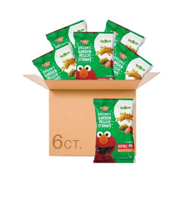 Earth's Best Organic Sesame Street Toddler Snacks, Garden Veggie Straws, Original, 2.75 Oz (Pack of 6)