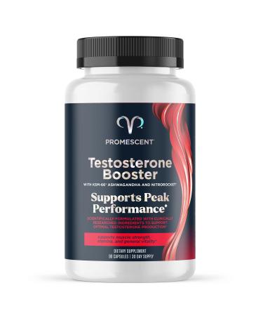 Promescent Testosterone Booster for Men with KSM-66 Ashwagandha Horny Goat Weed Fenugreek and Tribulus Terrestris Premium Testosterone Supplement for Men Stamina and Endurance 90 Capsules