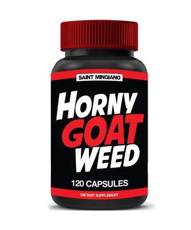 Horny Goat Weed 120 Capsules 1000mg l Contains L-Arginine l Tribulus, Maca Root, Muira Puama, Saw Palmetto Panax Ginseng l USA Made