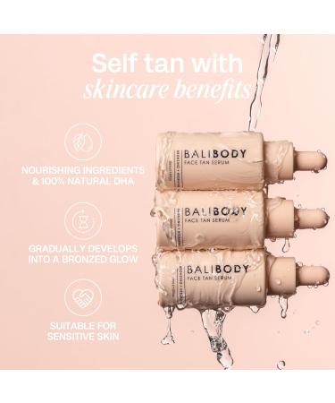 Bali Body Face Tan Serum | Gradual Lightweight Tanning Serum with Hyaluronic Acid & Niacinamide | Vegan & Cruelty-Free | Australian Made - 30ml - Buy Online on GoSupps.com