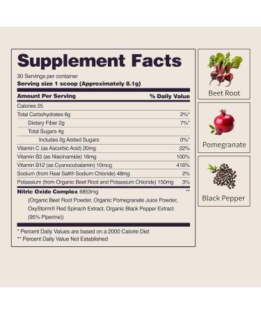 Heart Beets Organic Beet Root Powder Support Supplement for Men & Women Beets Pomegranate B Vitamins & Red Spinach Healthy Heart Support 30 Servings Mixed Berry + Shaker - Buy Online on GoSupps.com