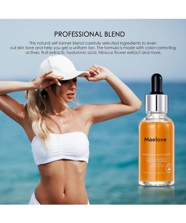 Maelove Vegan & Cruelty-Free Self Tanning Drops for Perfect Golden Glow - 1 fl oz (30ml) - Buy Online on GoSupps.com