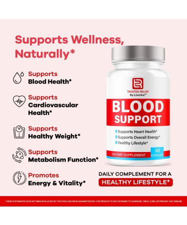 Trusted Relief Blood Support Capsules - Official TrustedRelief Blood Support Vitamin Pills Natural Trusted Relief Advanced Premium Formula Wellness & Overal Health 60 Capsules for 1 Month - Buy Online on GoSupps.com