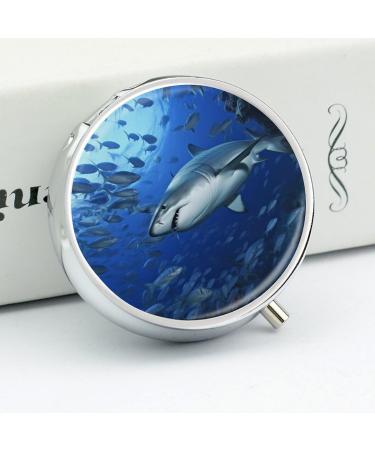 Travel Pill Box with Fish Print | 3 Compartment Portable Medicine Organizer for Handbag & Pocket - Buy Online on GoSupps.com