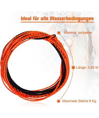 Goture Tenkara Fishing Line - 12ft Conical Swimmer Polyester Cord 2-Pack Braided Tipper Ring Red - Perfect for Fly Fishing - Buy Online on GoSupps.com