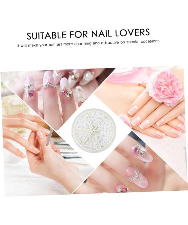 FRCOLOR 2 Boxes Nail Decorations Nail Art Pearls Nail Gems Nail Art Jewelry Hand Jewelry Rhinestone Trim Bulk Ornaments Diamond Decorations 3D Manicure White Nail Supplies Abs - Buy Online on GoSupps.com