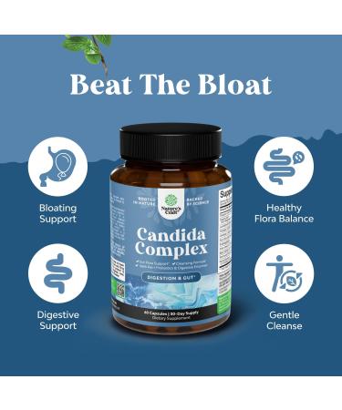 Candida Cleanse Detox for Women - Anti Overgrowth Gut Detox for Women with Caprylic Acid Black Walnut Wormwood and Oregano - Full Body Cleanse with Prebiotics & Probiotics - 30 Days of Supply - Buy Online on GoSupps.com