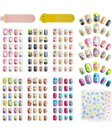 144Pcs Kids Press on Nails - Short Fake Nails for Girls | No Fading, Quick & Stable | Cute Bear Design | Gift for Kids Nail Decoration - Buy Online on GoSupps.com