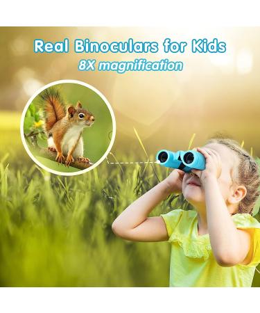 Kids Binoculars 8x21 High-Resolution for Boys & Girls | Compact Binoculars for Bird Watching, Camping, Hiking | Ideal Gifts for 3-12 Year Olds | Blue - Buy Online on GoSupps.com