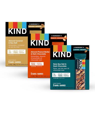 KIND Nut Bars Variety Pack Healthy Snacks Gluten Free 15 Count - Buy Online on GoSupps.com