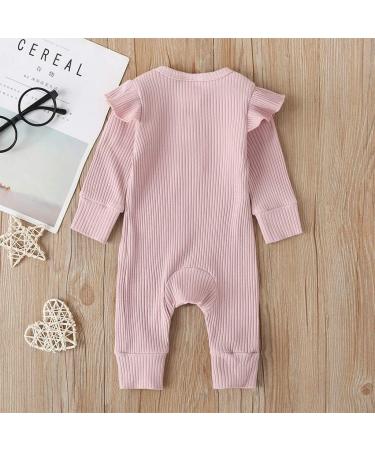 LZH Newborn Romper Bodysuit Pink | Long Sleeve Outfit 12-18 Months - Buy Online on GoSupps.com