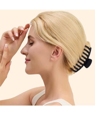 Tocess Large Hair Claw Clips for Women - Strong Hold 4.33 Inch Matte Clips (4 Pcs) - Ideal for Thin, Thick, Curly Hair - Black, Khaki, Pink, Green - Buy Online on GoSupps.com