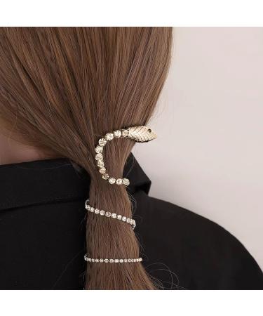 FRDTLUTHW Gold Rhinestone Tassel Hair Jewelry for Braids - Pack of 3 | Snake Hair Pins for Women and Girls - Buy Online on GoSupps.com