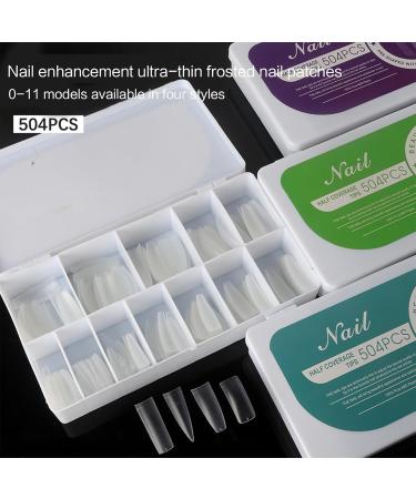FEIlei 504Pcs Press on Nails Coffin Nail Tips Frosted Full Cover Fake Nail Artificial - Buy Online on GoSupps.com