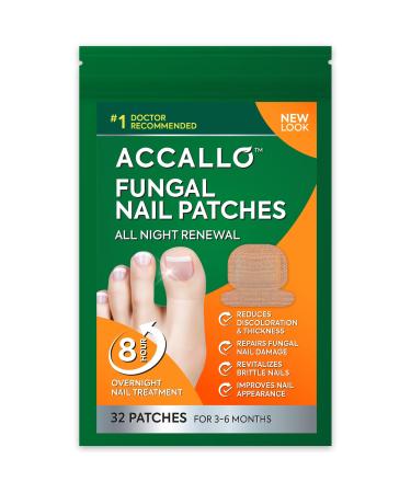 Accallo Treatment Extra Strength: Nail Fungus Patches for Toenail - Toenail Fungus Treatment - Nail Fungus Treatment for Toenail - 8-Hour Nighttime Renewal Fungal Nail Patches (32 Patches)