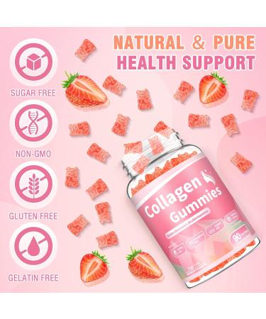 180 Count Collagen Gummies Collagen Protein Type I II III V X with Biotin Vitamin C A B D E Keratin Hyaluronic Acid for Hair Skin Nails Joint Immune Digestion Women Men Sugar Free Strawberry Strawberry 90 Count (Pack of 2) - Buy Online on GoSupps.com