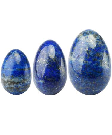 Mookaitedecor Lapislazuli Yoni Eier Ball Balls Pelvic floor trainer Exercise set with 3 sizes Ben Walls Massage Stones For the practice of the pelvic floor and bladder & relaxation The postparture vagina