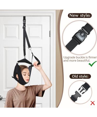 Neck Stretcher Cervical Traction Device - Portable Over-The-Door Pain Relief Therapy Aid for Neck Decompression - Black - Buy Online on GoSupps.com