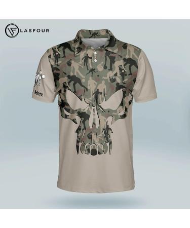 LASFOUR Custom Skull Bowling Shirt for Men - Short Sleeve Bowling Jersey for Men Style2 - Buy Online on GoSupps.com