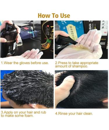 HADAVAKA Instant Hair Color Shampoo 500ml Natural Herbal Black Hair Dye For White Hair 3in1 Shampoo For Men and Women - Buy Online on GoSupps.com