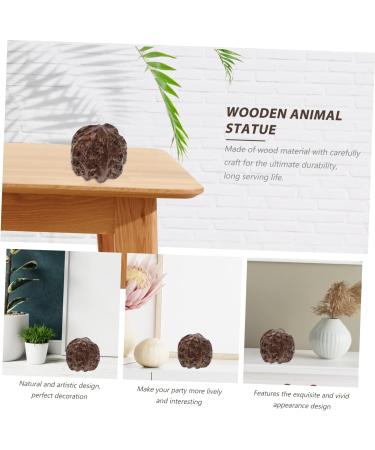 Magiclulu Vintage Peach Figure Carve - Handcrafted Wenwan Wood Carvings | Unique Solid Wood Mini Statue for Home Decor - Buy Online on GoSupps.com