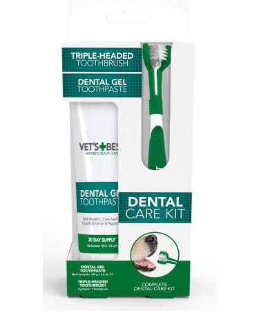 Vet s Best Dog Toothpaste Teeth Cleaning and Fresh Breath Dental Care Gel Kit - Buy Online on GoSupps.com