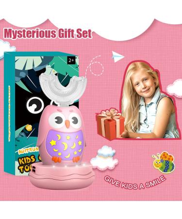 Kids Electric U-Shaped Automatic Toothbrush | 3 Brushing Heads & Cup | IPX7 Waterproof | Best Gift for Kids 2-12 | Pink - Buy Online on GoSupps.com