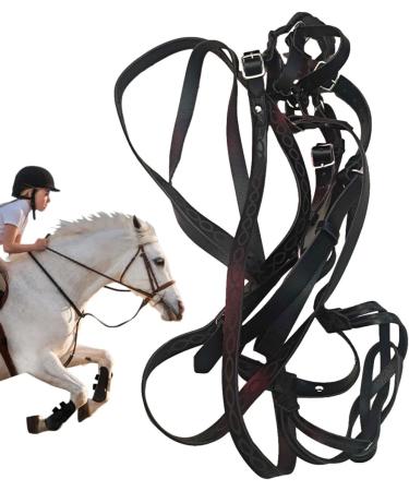 Adjustable Horse Halter - Heavy Duty Tied Halter Adjustable Horse Safety Halter Padded Nylon Colorful Comfortable Horse Halter for Horse Care Training Equestrian Dalian Black - Buy Online on GoSupps.com