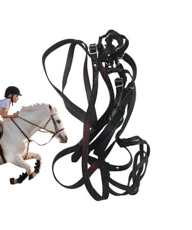 Halter for Horse | Safety Halter Chin & Throat Snap Heavy Duty Tied Halter | Comfortable Padded Nylon Horse Halter for Training Equestrian Grooming Lambo Black