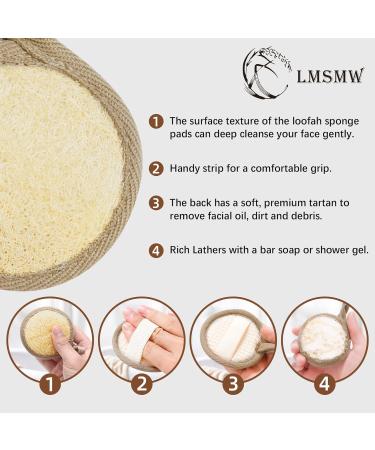LMSMW loofah face pad Exfoliating Scrubber Exfoliator Natural Luffa Facial Sponges Brush for Cleansing Exfoliation Manual Face Cleanser Pad for Scrub Clean Facial Skin for Men Women(6 Pack) - Buy Online on GoSupps.com