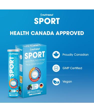 nutrazul Sports Effervescent Tablets Electrolytes & 7 Vitamins & Minerals Daily Hydration and Energy Caffeine-Free Blueberry & BlackBerry Flavor 30 Count - Buy Online on GoSupps.com