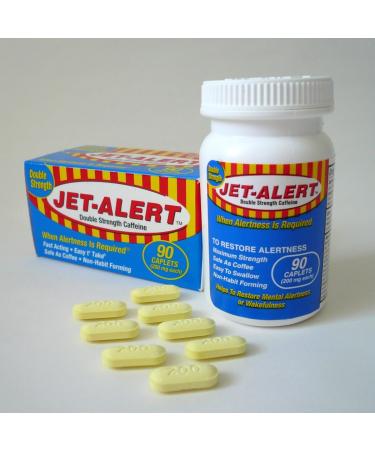 Jet-Alert 200 mg Caffeine Tablets - 90 Count | Boost Energy & Focus | International Shipping Available - Buy Online on GoSupps.com