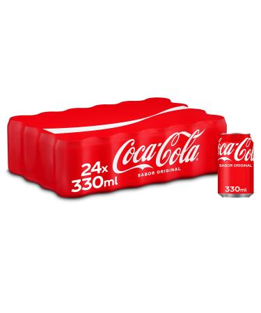 Coca-Cola Original Flavor Cola Lemonade - Pack of 24 cans 330 ml Tail Original 330 ml (Paquete de 1)