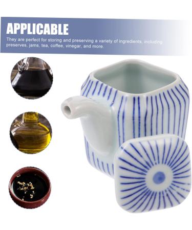 OUNONA 4pcs Ceramic Soy Sauce Pot Soy Sauce Canister Ceramic Oil Dispenser Vinegar Dispenser Bottle Ceramic Soy Pourer Ceramic Soy Sauce Bottle Churrera With Handle Seasoning Ceramics 8X7.5X5CMx4pcs Bluex4pcs - Buy Online on GoSupps.com