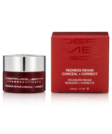 Dermelect Redness Rehab Conceal + Correct Anti Aging Concealer with Peptides Colloidal Oatmeal Hyaluronic Acid Chamomile for Redness Rosacea Eczema Uneven Skintone Irritation Color Correction 0.6 oz